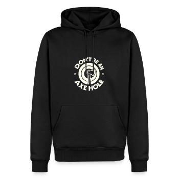 Sei kein Axt-Loch - Männer Premium Bio Hoodie - Schwarz - Vorne - Nico (187cm)