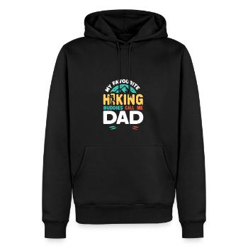 Meine Lieblingswanderkameraden nennen mich Papa - Männer Premium Bio Hoodie - Schwarz - Vorne - Nico (187cm)