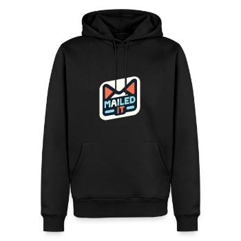 Verschickt - Männer Premium Bio Hoodie - Schwarz - Vorne - Nico (187cm)