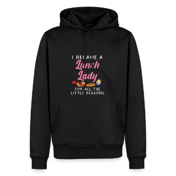 Ich wurde eine Lunch Lady aus all den kleinen Grün - Männer Premium Bio Hoodie - Schwarz - Vorne - Nico (187cm)