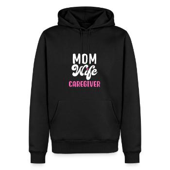 MUTTER EHEFRAU PFLEGERIN - Männer Premium Bio Hoodie - Schwarz - Vorne - Nico (187cm)