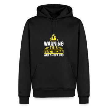 Warnung: Dieser Elektriker wird Sie schockieren - Männer Premium Bio Hoodie - Schwarz - Vorne - Nico (187cm)