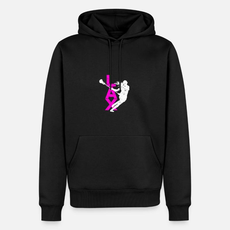 Lax - Crosse - Sweat à capuche Premium bio Homme - noir