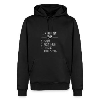 Wahrscheinlich bin ich - Männer Premium Bio Hoodie - Schwarz - Vorne - Nico (187cm)