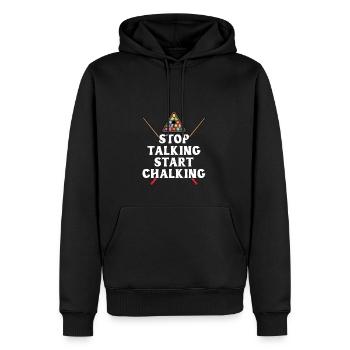 Stop Talking Start Chalking - Männer Premium Bio Hoodie - Schwarz - Vorne - Nico (187cm)