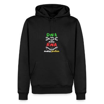 Aus DNA wird RNA wird Protein - Männer Premium Bio Hoodie - Schwarz - Vorne - Nico (187cm)