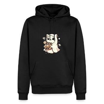 Gespenst Halloween-Kostüm Süßigkeiten - Männer Premium Bio Hoodie - Schwarz - Vorne - Nico (187cm)