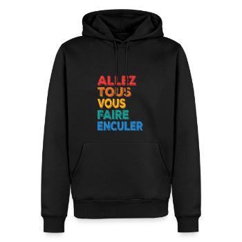 Go All - Get Ass Fucked - Bold Design - Men’s Premium Organic Hoodie - black - Front - Nico (187cm)