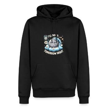 Ich werde es tun... Morgen Abend - Männer Premium Bio Hoodie - Schwarz - Vorne - Nico (187cm)