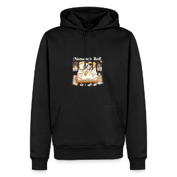 Namaste im Bett - Männer Premium Bio Hoodie - Schwarz - Vorne - Nico (187cm)