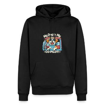 Mein Hund ist mein Co-Pilot - Männer Premium Bio Hoodie - Schwarz - Vorne - Nico (187cm)