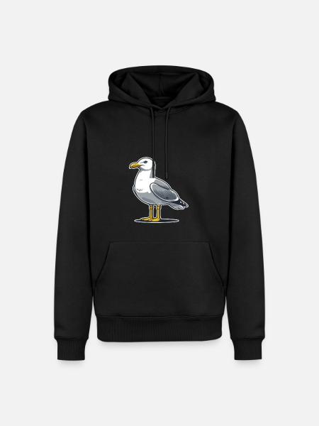 Möwe - Männer Premium Bio Hoodie - Schwarz