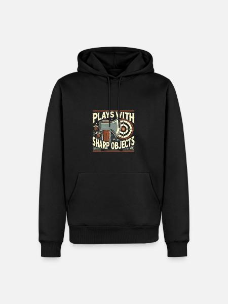 Spielt mit scharfen Gegenständen - Männer Premium Bio Hoodie - Schwarz