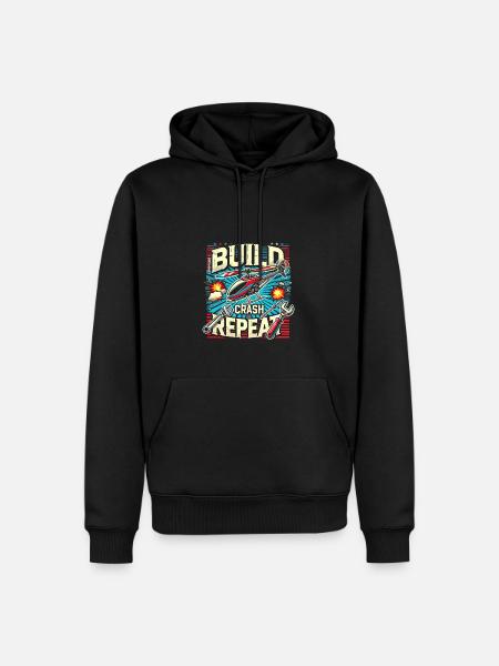Bau-Crash-Wiederholung - Männer Premium Bio Hoodie - Schwarz