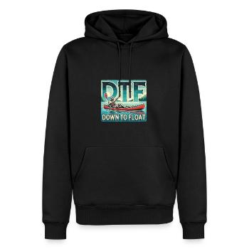 DTF - Down To Float - Männer Premium Bio Hoodie - Schwarz - Vorne - Nico (187cm)