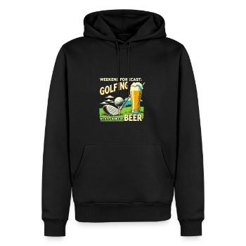 Wochenendvorhersage: Golfen mit einer Chance auf - Männer Premium Bio Hoodie - Schwarz - Vorne - Nico (187cm)