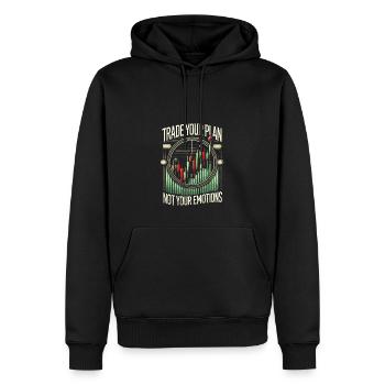 Handeln Sie mit Ihrem Plan, nicht mit Ihren - Männer Premium Bio Hoodie - Schwarz - Vorne - Nico (187cm)