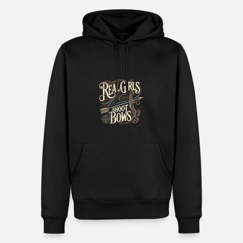Echte Mädchen schießen Bögen - Männer Premium Bio Hoodie - Schwarz