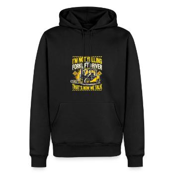 Ich schreie nicht, ich bin ein Gabelstaplerfahrer - Männer Premium Bio Hoodie - Schwarz - Vorne - Nico (187cm)