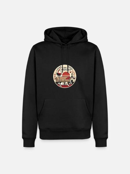 Weinhunde und Wochenenden - Männer Premium Bio Hoodie - Schwarz