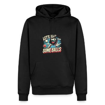Lasst uns ein paar Bälle klatschen - Männer Premium Bio Hoodie - Schwarz - Vorne - Nico (187cm)