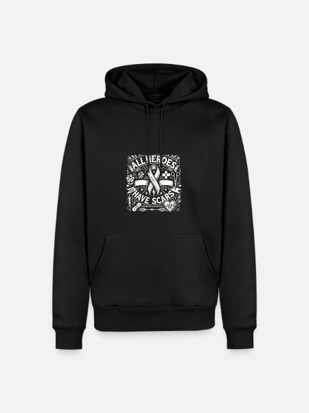 Alle Helden haben Narben - Männer Premium Bio Hoodie - Schwarz