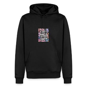 Seulement quand il fait noir - Inspirant - Sweat à capuche Premium bio Homme - noir - Devant - Nico (187cm)