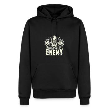 Erdnüsse sind mein Feind - Männer Premium Bio Hoodie - Schwarz - Vorne - Nico (187cm)
