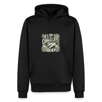 Wenn es um Cornhole und Bier geht, bin ich dabei - Männer Premium Bio Hoodie - Schwarz - Vorne - Nico (187cm)