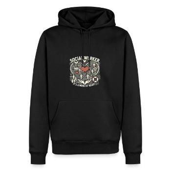 Sozialarbeiter Es ist eine Herzensangelegenheit - Männer Premium Bio Hoodie - Schwarz - Vorne - Nico (187cm)