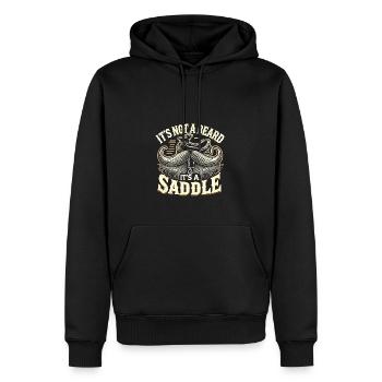 Es ist kein Bart, es ist ein Sattel - Männer Premium Bio Hoodie - Schwarz - Vorne - Nico (187cm)