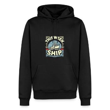 Diese Woche schenke ich kein Schiff - Männer Premium Bio Hoodie - Schwarz - Vorne - Nico (187cm)