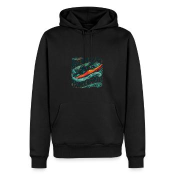 Im Zweifelsfall rauspaddeln - Männer Premium Bio Hoodie - Schwarz - Vorne - Nico (187cm)