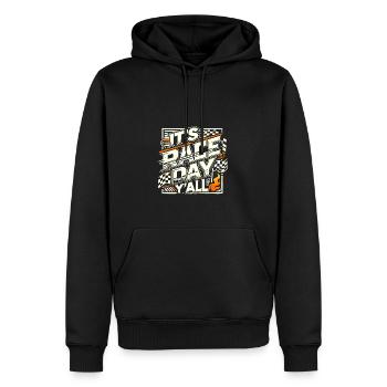 Es ist Renntag, Leute - Männer Premium Bio Hoodie - Schwarz - Vorne - Nico (187cm)