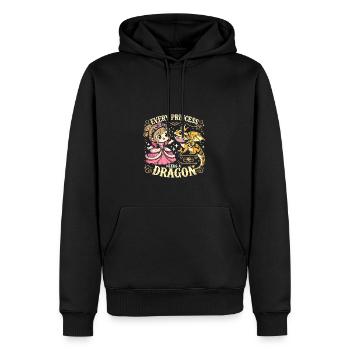 Jede Prinzessin braucht einen Drachen - Männer Premium Bio Hoodie - Schwarz - Vorne - Nico (187cm)