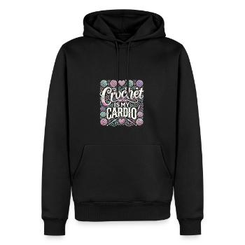 Häkeln ist mein Fitnessprogramm - Männer Premium Bio Hoodie - Schwarz - Vorne - Nico (187cm)