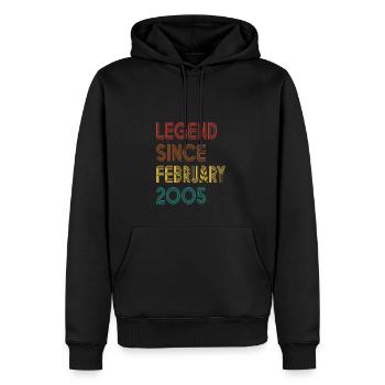 Legende seit Februar 2005 Herren Damen Jahrgang 2005 - Männer Premium Bio Hoodie - Schwarz - Vorne - Nico (187cm)