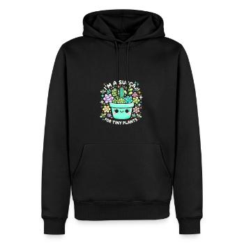 Ich bin eine Sukka für winzige Pflanzen - Männer Premium Bio Hoodie - Schwarz - Vorne - Nico (187cm)