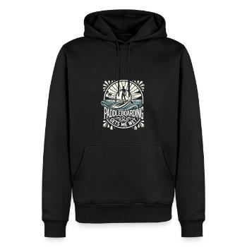 Paddleboarding macht mich nass - Männer Premium Bio Hoodie - Schwarz - Vorne - Nico (187cm)
