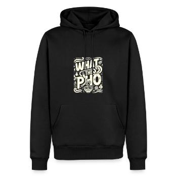 Was die Pho - Männer Premium Bio Hoodie - Schwarz - Vorne - Nico (187cm)