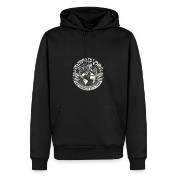Die Welt mit einem Haarschnitt nach dem anderen - Männer Premium Bio Hoodie - Schwarz - Vorne - Nico (187cm)