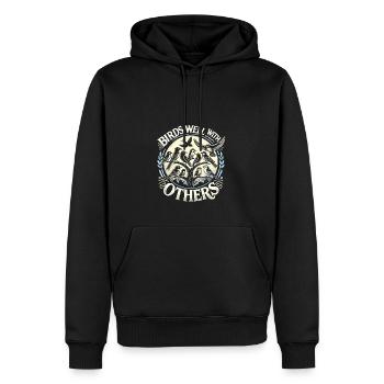 Vögel kommen gut mit anderen aus - Männer Premium Bio Hoodie - Schwarz - Vorne - Nico (187cm)