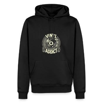 Vinyl-Süchtiger - Männer Premium Bio Hoodie - Schwarz - Vorne - Nico (187cm)