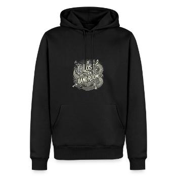 Bei Verlust zurück zum Bandraum - Männer Premium Bio Hoodie - Schwarz - Vorne - Nico (187cm)