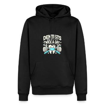 Zahnärzte machen es zweimal am Tag - Männer Premium Bio Hoodie - Schwarz - Vorne - Nico (187cm)