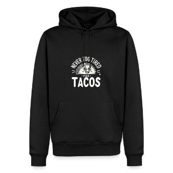 Nie zu müde für Tacos - Männer Premium Bio Hoodie - Schwarz - Vorne - Nico (187cm)