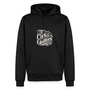 Korken sind für Drückeberger - Männer Premium Bio Hoodie - Schwarz - Vorne - Nico (187cm)