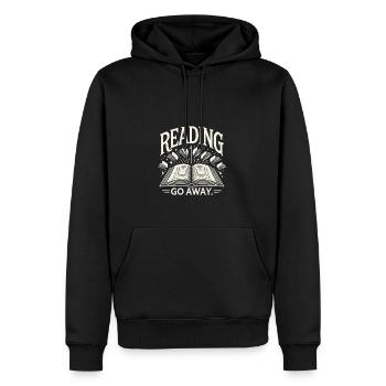 Lesen. Gehen Sie weg. - Männer Premium Bio Hoodie - Schwarz - Vorne - Nico (187cm)