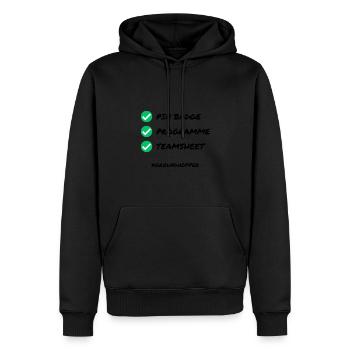 Non League Football Hopper checklist - Men’s Premium Organic Hoodie - black - Front - Nico (187cm)
