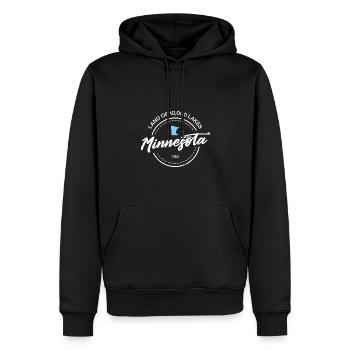 1858 Minnesota Design für stolze Minnesotaner - Männer Premium Bio Hoodie - Schwarz - Vorne - Nico (187cm)